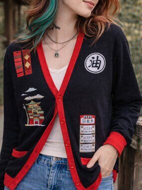 Anime Her Universe Studio Ghibli Spirited Away Bathhouse Icons Cardigan Medium